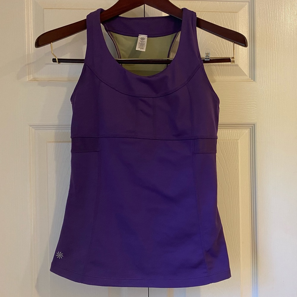 Athleta Work Out Tank w Built In Shelf Bra, Pockets, Breathable Small